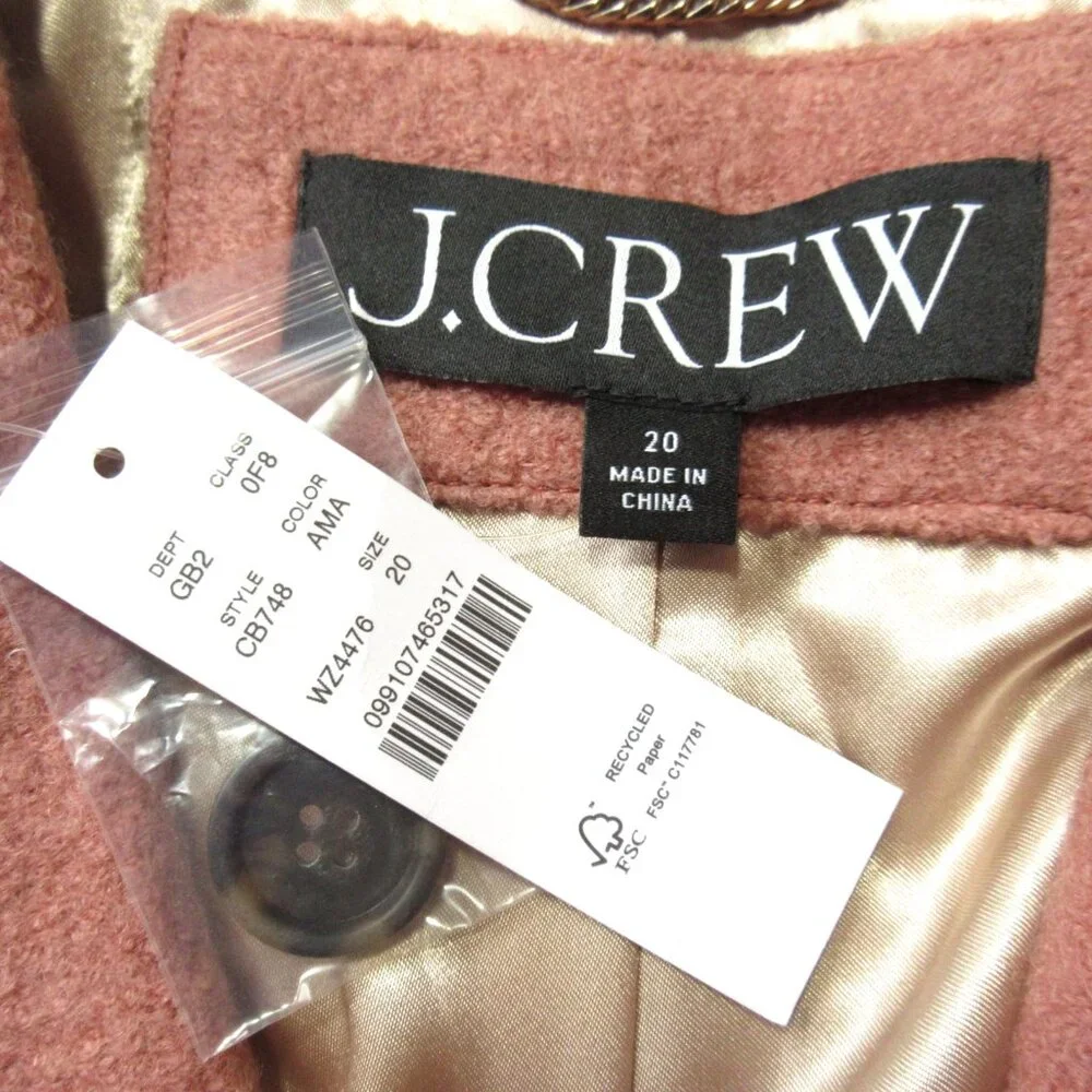 NWT J.Crew Oversized Blazer-Jacket in Aged Mallow Boiled Wool 20 - Picture 3 of 7